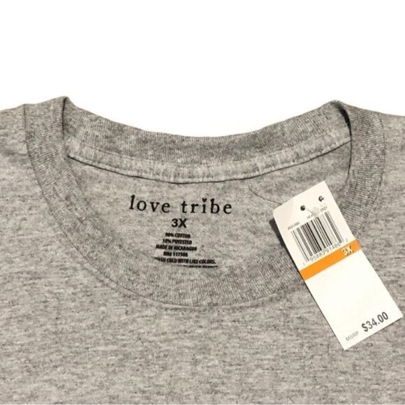 Love Tribe Womens Plus Crewneck Long Sleeve Pullover Top, Size 3X, New - Picture 3 of 10